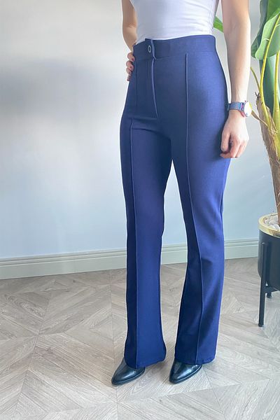Ded COLLECTION Women's Lycra Buttoned Pants