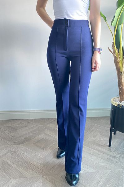 Ded COLLECTION Women's Lycra Buttoned Pants