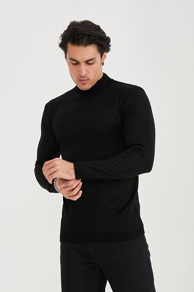 allymoda Мъжки пуловер с половин яка ALLY-292