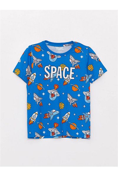 LC Waikiki LCW Kids Boys Pajamas Set - Crew Neck, Printed, Short Sleeve