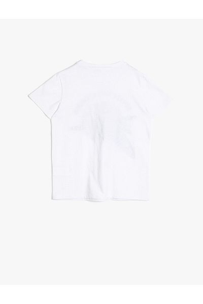 Koton Tricou alb cu imprimeu text pentru băiat