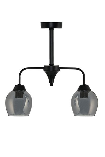DEDE DOUBLE PLAFONIER BLACK CHANDELIER GLAZED