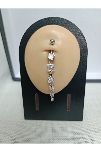 AyçaSilver Üstün kaliteli Cerrahi çelik, Altı taş göbek piercing