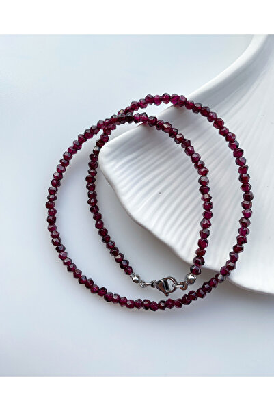 Luzzylike Lal Taşı Hindistan Özel Kesim Doğal Taş Kolye (Çelik Aparatlı)