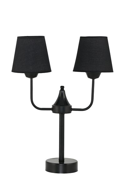 DEDE DOUBLE BLACK HAT TABLE LAMEL BLACK LAMPSHADE
