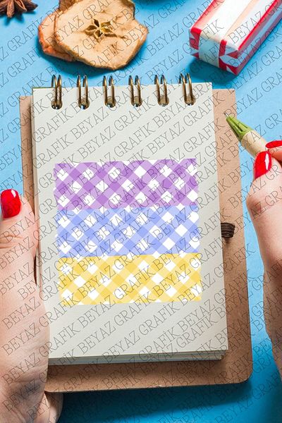 Beyaz Grafik Autocolant cu bandă cu model pătrat colorat de 1 metru - Etichetă pentru Agenda Bullet Journal Scrapbook Notebook