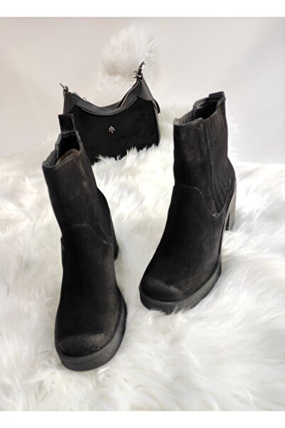 Of&Off KADIN HAKİKİ DERİ KALIN TOPUKLU BOT