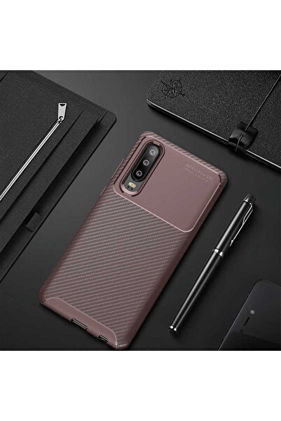 Rivor Huawei P30 Uyumlu Kılıf Kamera Korumalı Darbe Emici Karbon Desenli Renk...