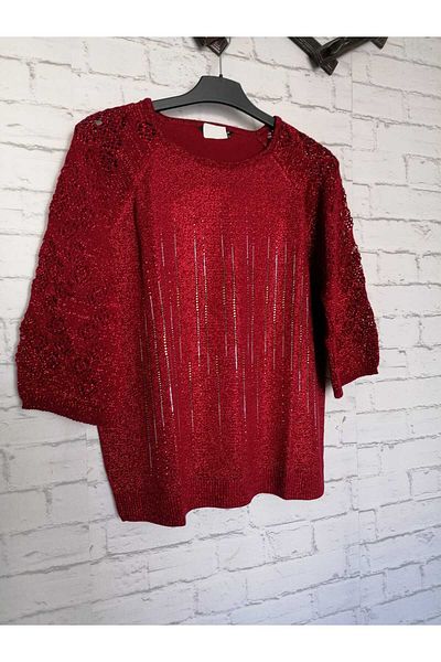 anne moda ankara Sclipitor, mânecă trei sferturi, cu model elegant, pulover din bumbac