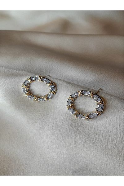 fiore fashion tiff brand xoxo earrings stainless steel with stones