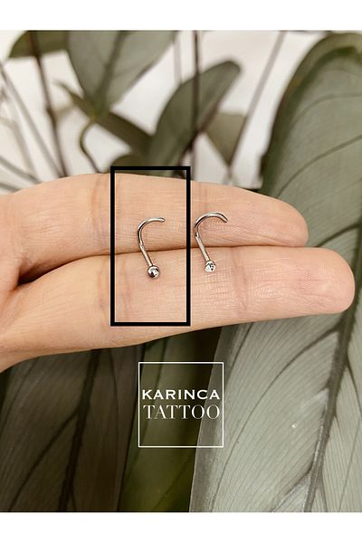Karınca Piercing Rhinestone or Non-Rhinestone Curved Nose Piercing Speed Up Surgical Steel (Ant Tattoo)