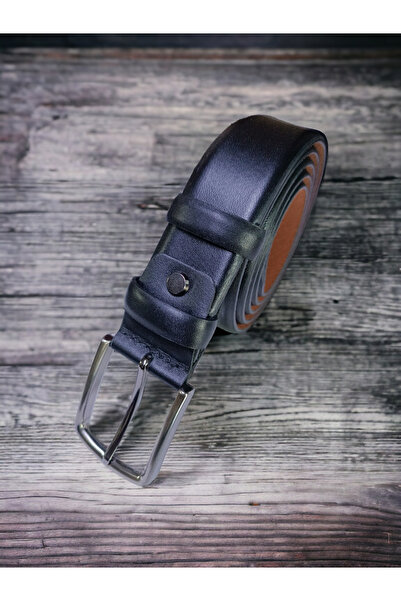 ÖZTÜRK DERİ Men's Genuine Leather Belt Black Classic Fabric Trouser Belt 3.5 ...
