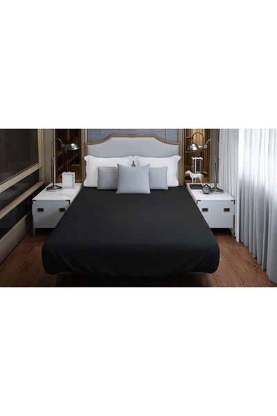 ATACA TEKSTİL Double Elastic Sheet Quality Fabric 100% Cotton, Sheet Cover Set, Breathable Fabric 200x200