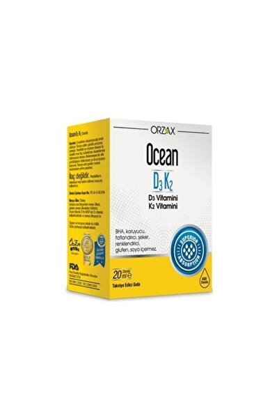 Ocean قطرات فيتامين D3K2 20 مل - الدعم الذي يساعد على حماية العظام.