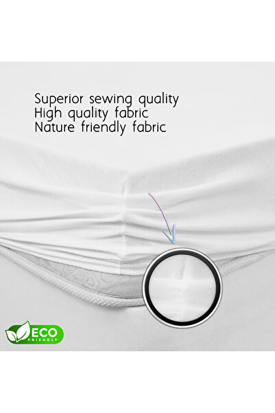 ATACA TEKSTİL Double Elastic Sheet Quality Fabric 100% Cotton, Sheet Cover Set, Breathable Fabric 180x200