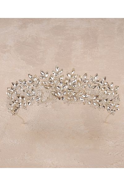 Hayalperest boncuk Coroană elegantă pentru costum de mireasă cu model de frunze Coroană de noapte Henna roz