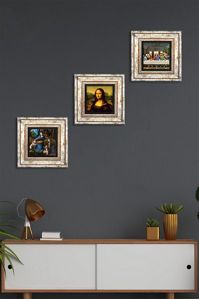 Pinecone Da Vinci Ultima cină, Pătratul Rochii, Mona Lisa Pictură pe perete din piatră Decor de perete înrămat
