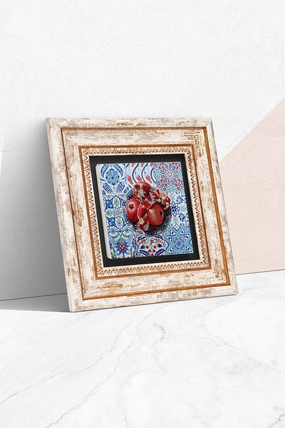 Pinecone Ζωγραφική τοίχου με πέτρα από ρόδι Διακόσμηση τοίχου με κορνίζα Wall Art Tk1-05