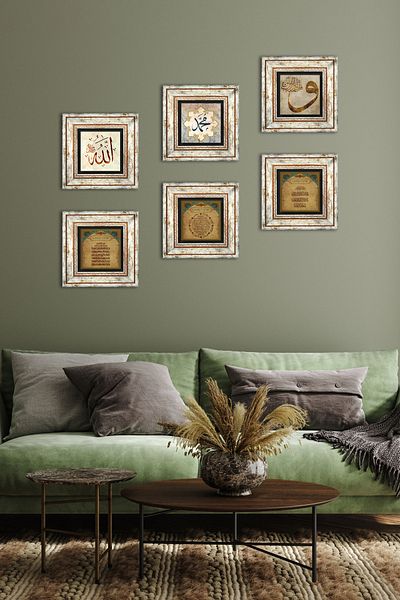 Pinecone Marbling Art, Tulip Stone Wall Painting Framed Wall Decor 6 Piece Painting Set Wall Art