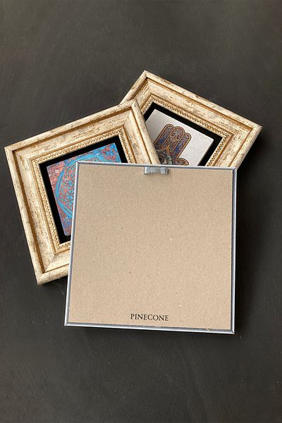 Pinecone Floarea vieții Pictură pe perete din piatră Decor de perete înrămat Set de pictură din 3 piese Artă de perete