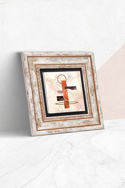Pinecone Minimalist Abstract Stone Wall Painting Framed Wall Decor Wall Art Tk1-328