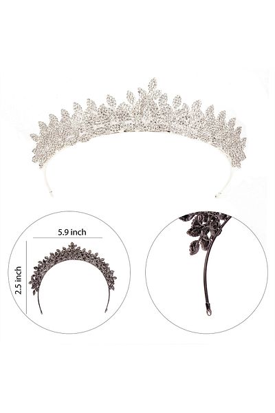 Hayalperest boncuk Leaf Model Mireasa Printesa Coroana Pentru Costume de Nunta Mireasa Regina Coroana Argintie