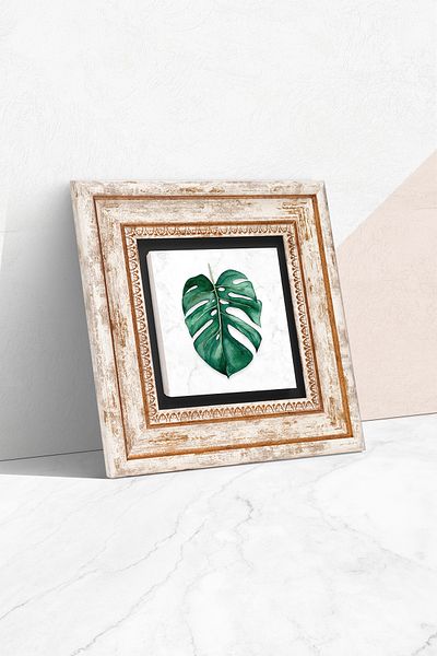 Pinecone Pictură pe perete cu frunze de piatră, decor de perete înrămat, artă de perete Tk1-195