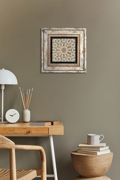 Pinecone Ethnic Pattern Stone Wall Painting Framed Wall Decor Wall Art Tk1-375