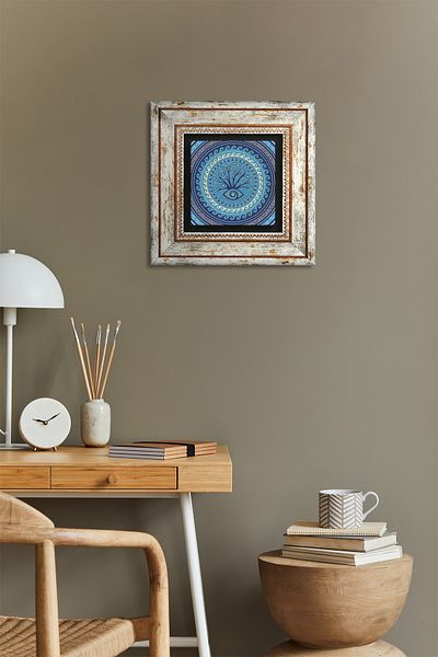 Pinecone Nazar Ağaç Stone Wall Painting Πλαίσιο Διακόσμηση τοίχου Wall Art Tk1-197