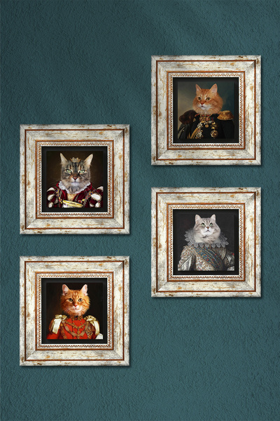 Pinecone Paw Exellences Stone Wall Painting Framed Wall Decor 4 Piece Painting Set Wall Art