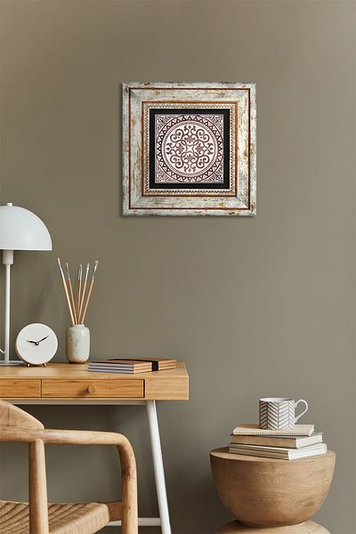 Pinecone Model etnic Pictură pe perete cu piatră Decorație de perete înrămată Tk1-383