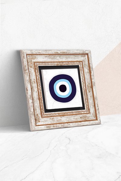 Pinecone Pictură de perete cu piatră cu ochi rău Decorație de perete înrămare Tk1-341