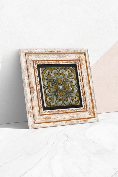 Pinecone Μοτίβο Πέτρινος Τοίχος Ζωγραφική Κορνίζα Διακόσμηση Τοίχου Wall Art Tk1-52