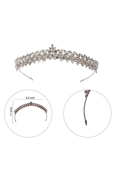 Hayalperest boncuk Coroana de noapte Henna de mireasa cu model de flori din piatra de cristal Coroana de argint pentru ocazii speciale