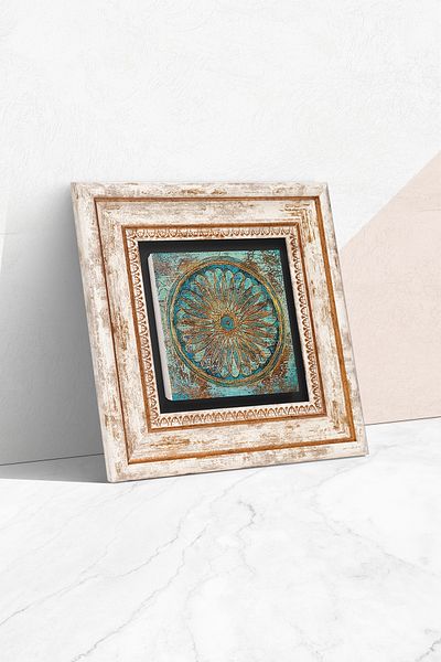 Pinecone Flower of Life Πέτρινη Ζωγραφική Τοίχων Κορνίζα Διακόσμηση Τοίχου Wall Art Tk1-187