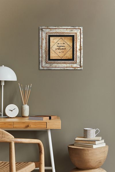 Pinecone Pictură de perete cu piatră de whisky Decorație de perete înrămată Tk1-181