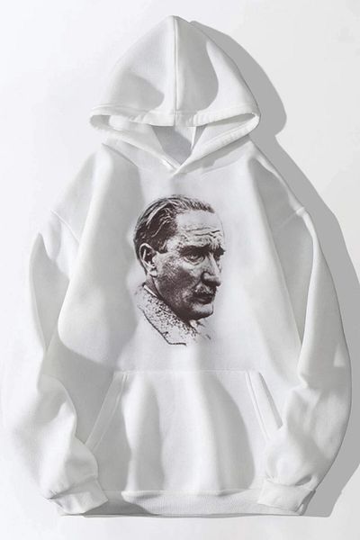 MODAGEN Λευκό φούτερ με στάμπα Unisex Ataturk