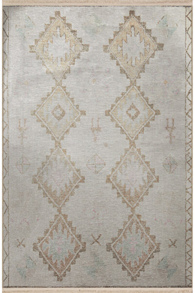 Rugs Modern Halı Bej Gri Temalı Geleneksel Motif Desenli Kreatif Vintage Deko...