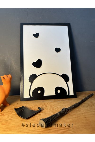 Step and Maker Pictură cu două straturi (3D) „Panda cu inimă”.
