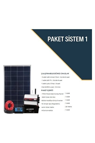 Lexron Bağ Evleri ve Arıcılar Için Hazır Paket Sistem (Aydınlatma-Tvpaketi)