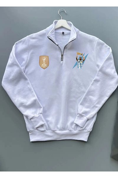 Pisa Art Messi World Cup Patch Προσαρμοσμένο σχέδιο Unisex Φούτερ με μισό φερμουάρ