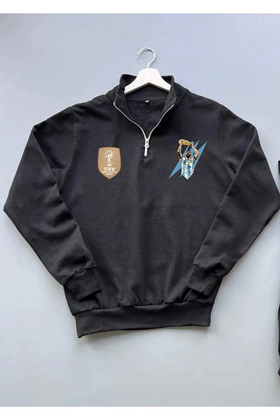 Pisa Art Messi World Cup Patch Προσαρμοσμένο σχέδιο Unisex Φούτερ με μισό φερμουάρ
