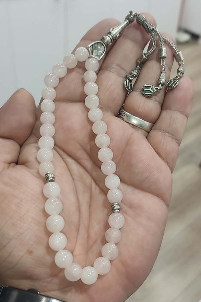 TAŞÇIZADE حجر الكوارتز الوردي 8 ملم مسبحة من الحجر الطبيعي