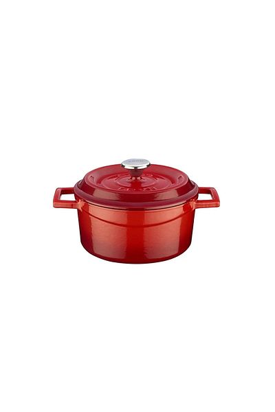 Lava Trendy Cast Round Pot - Diameter(Ø) 12 cm Red