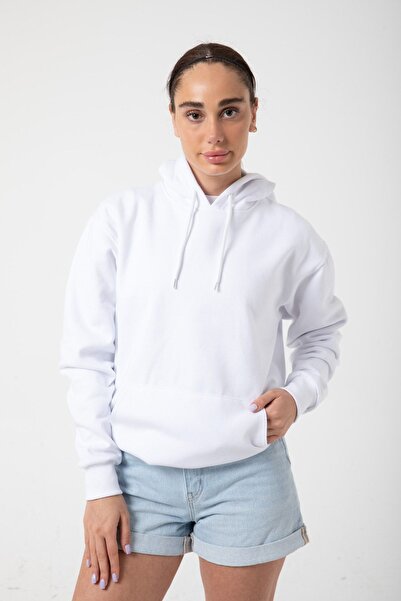 OKULCUBABA Hanorac alb din fleece - Cu glugă, cu buzunare, hanorac casual sup...