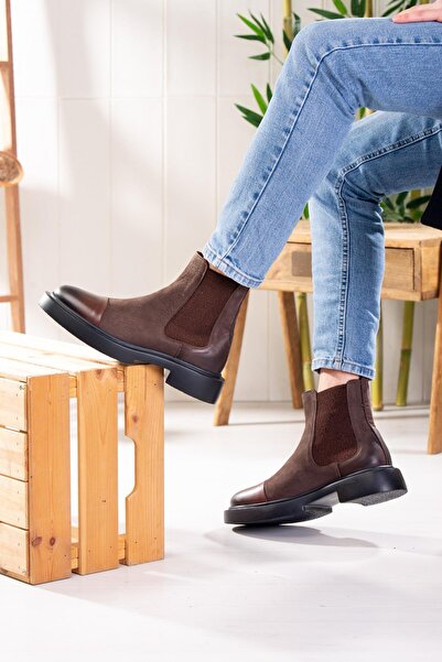 lizshoe LİZSHOE HAKİKİ NUBUK DERİ ERKEK GÜNLÜK BOT PİK 08023K