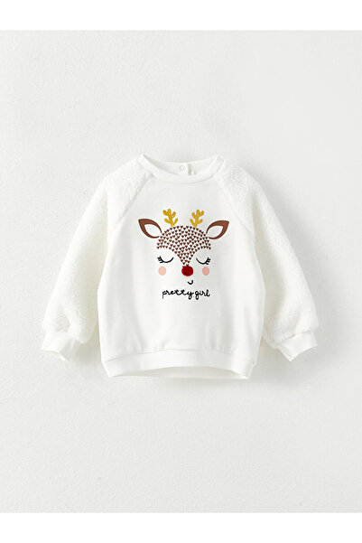 LC Waikiki Crew Neck Long Sleeve Printed Baby Girl Sweatshirt and Skirt Set of 2