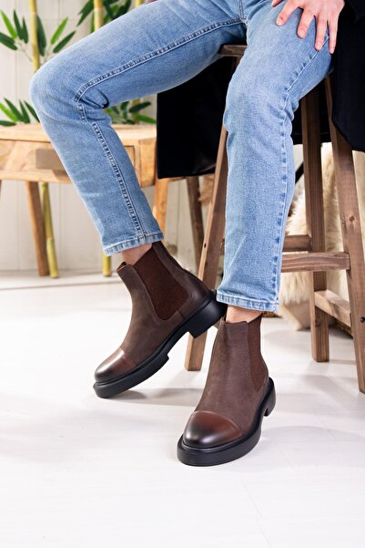 lizshoe LİZSHOE HAKİKİ NUBUK DERİ ERKEK GÜNLÜK BOT PİK 08023K