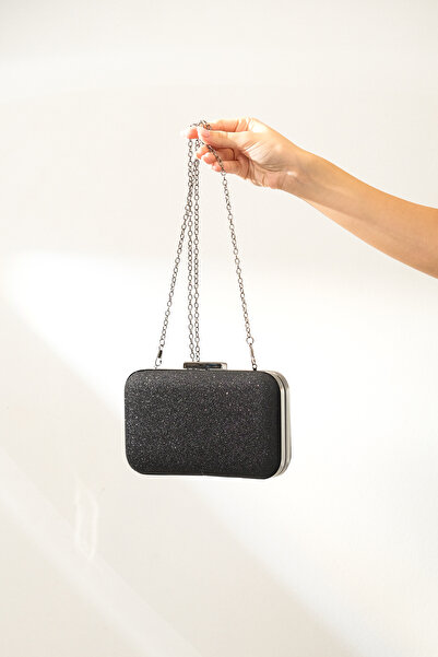 ROZA CANTA Μαύρη Kumsim Γυναικεία Βραδινή Τσάντα Portfolio