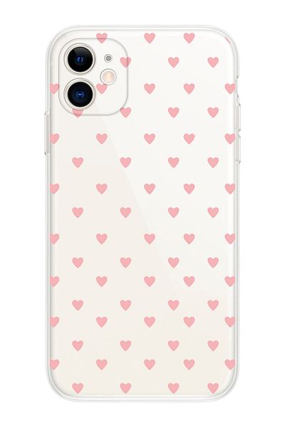 Rupti حافظة هاتف من السيليكون الشفاف بتصميم مطلي على شكل قلب متوافقة مع هاتف Iphone 11